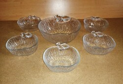 Compote serving set in the shape of an old apple 1+5 pcs (39/d)