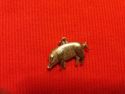 Antique silver-plated small pig figure pendant in the sign of luck, good condition according to the pictures