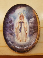 Virgin Mary, Madonna of Lourdes mural porcelain/ceramic wall decoration