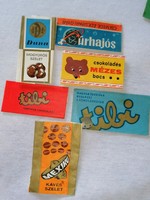 Old chocolate papers from the fifties, sixties, seventies, very rare 50.