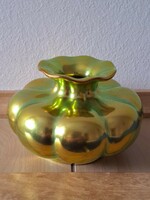 Zsolnay eozin fluted vase, flawless!