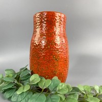 Retro Tófej narancssárga váza