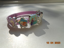 Disney fairy-tale movie heroes with laces purple pink children's wristband