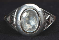 91T. Antik Briliáns 1,5Ct 14k Arany 3,15g Gyűrű kékesfehér hibátlan kővel különleges csiszolás