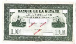 Francia Guyana  1000 Francia guyanai frank 1942 REPLIKA