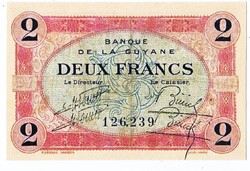 Francia Guyana  2 Francia guyanai frank 1916 REPLIKA