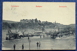 Budapest - Dunarészlet , /Vár/Gőzösök/ villamos.. jó fotó képeslap 19??