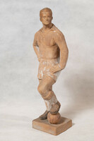 Ceramics depicting Zoltán Czibor of the Golden Team, 1950s, 53 cm high