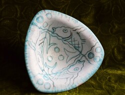 Gorka gauze fish pattern painted glazed ceramic bowl, offering 13.5 x 13.7 x 5.5 cm, small error!