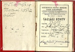 MAGYARORSZÁGI HÚSIPARI MUNKÁSOK SZABAD SZAKSZERVEZETE, TAGSÁGI KÖNYV 1945