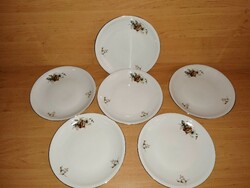 Set of 6 lowland porcelain small plates with old mark, diam. 19 cm (male)