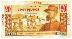 Francia Guyana  20 Francia guyanai frank 1947 REPLIKA