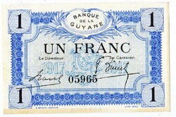 Francia Guyana  1 Francia guyanai frank 1916 REPLIKA