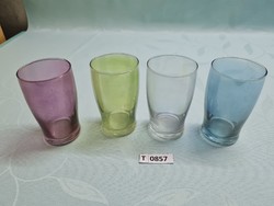 T0857 Retro színes poharak 4 db 9,5 cm