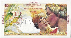 Francia Guyana  1000 Francia guyanai frank 1947 REPLIKA