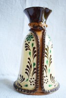 Old folk, hand-painted, glazed, ceramic miska jug 1.5 liter 15 x 26 cm glaze error!