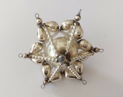 Old glass Christmas tree decoration with silver star glass decoration