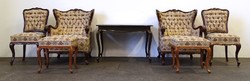 1M599 old seven-piece neo-baroque lounge set with table