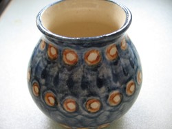 Bunzlau ceramic small jar, vase