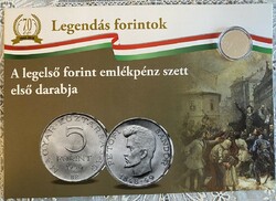 2 forint (1970) Legendás Forintok - karton tájékoztató lapon (5 Ft)