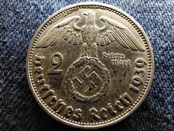Németország Horogkeresztes .625 ezüst 2 birodalmi márka 1939 J RITKÁBB (id77074)