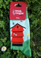 Cheerful bee socks, bee, bee, hive