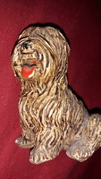 Antique tiny ceramic Hungarian Puli / Komondor dog figurine very rare according to the pictures