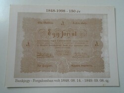D194306  Képeslap - Kossuth Bankó -  Egy Forint  1848  - Numizmatika