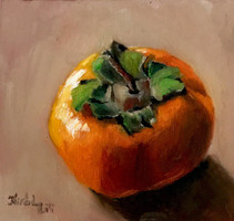 Persimmon - small oil painting