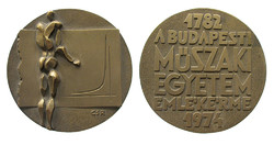 Róbert Csíkszentmihályi: commemorative medal of the Technical University of Budapest, 1974