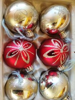 Christmas tree decoration glass globe 6 pieces in one