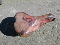 Old leather bicycle saddles