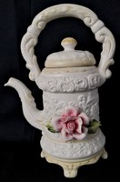 Dt/169 – capodimonte fabulous decorative jug with a lid and standing handle
