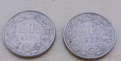 2 Franks Year 1968 + Silver Year 1977... 2X 8.8 Grams