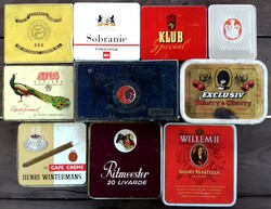 Old cigarette and cigar tin boxes - per piece
