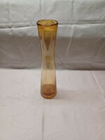 Borostyán színű üveg váza