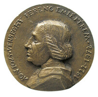 László Szabó: Ferenc Verseghy memorial medal 1822-1972 Szolnok plaque