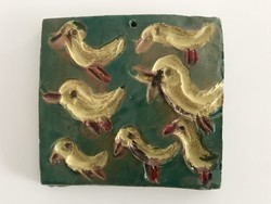 Duck small ceramic wall picture
