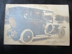 1915 Emperor Franz Joseph of Habsburg, king of Hungary in automobile, original contemporary photo - sheet image