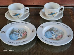 Wedgwood English Bone China Children's Tea Set Miniature Peter Rabbit Adventures Beatrix Potter