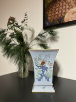 Herend blue vase with song pattern decor, marked ornament 25 cm high