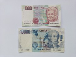 1000 And 10000 Lira - Italy