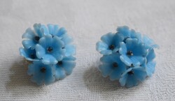 Régi klipsz , fülbevaló retro bizsu 2,5 cm kék virágok