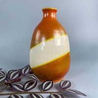 Mid-century orange-white vase
