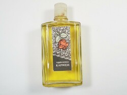 Régi parfümös parfüm kölni üveg palack vörös rózsás Karmen Carmen márka szovjet-orosz