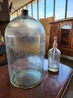 Large colored glass bottle