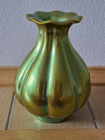 Hibátlan Zsolnay eozin gerezdes váza / hagymaváza