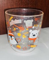For collectors nutella winter penguin polar bear decorated glass Óbuda v posta