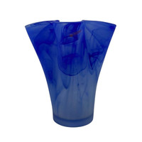 Aida kék hullámos fátyol váza