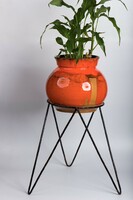 Industrial modern design iron flower stand with ceramic pot (54 cm)